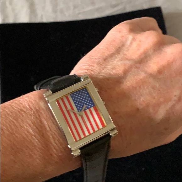Watch AMERICAN FREEDOM flag BLACK STRAP guc 8” - Picture 5 of 8